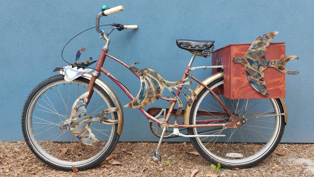 The bird bike with its art box